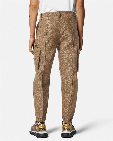 versace allover cargo pants|Versace pants men's.